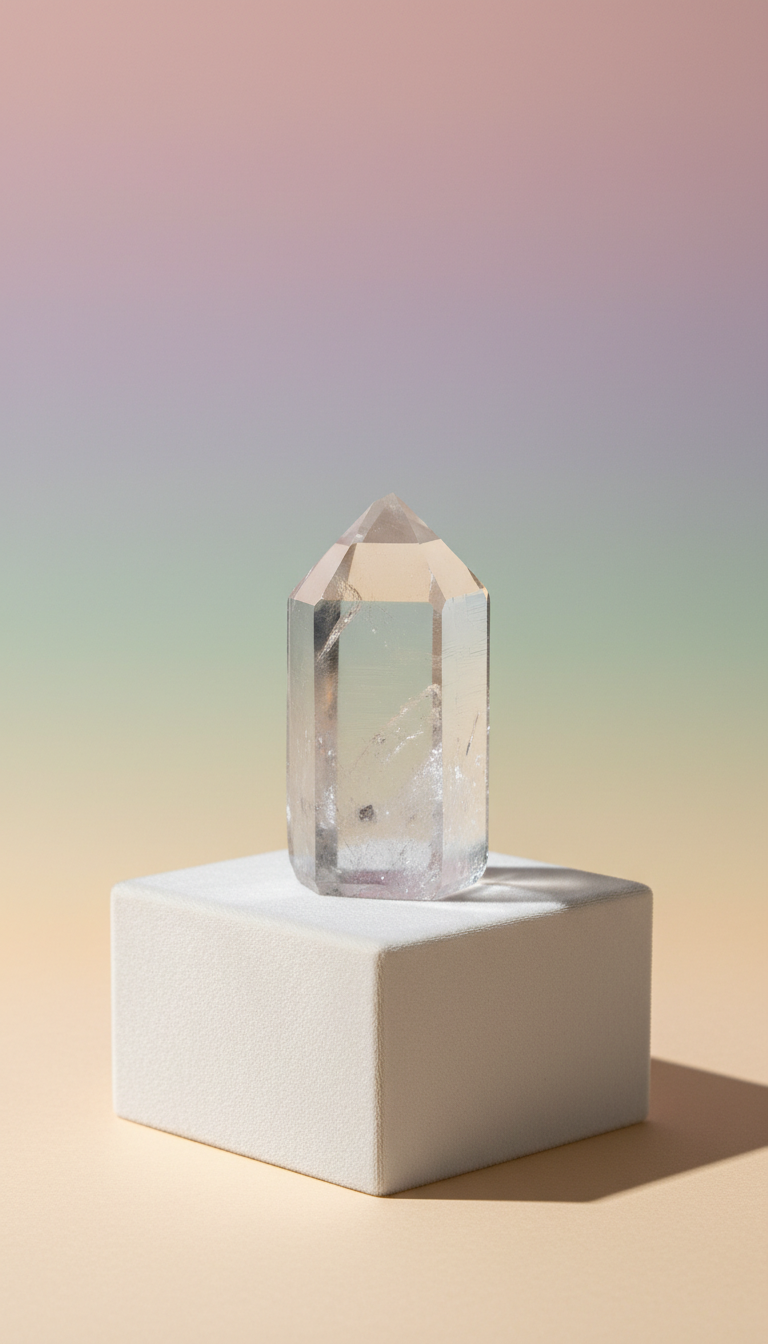Lemurian Quartz Point with Celestial Striations