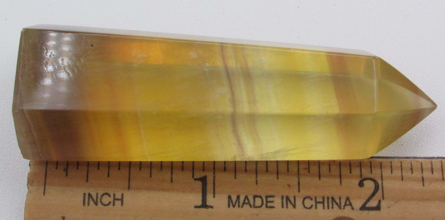 Golden Yellow Fluorite Obelisk - The Genius Stone