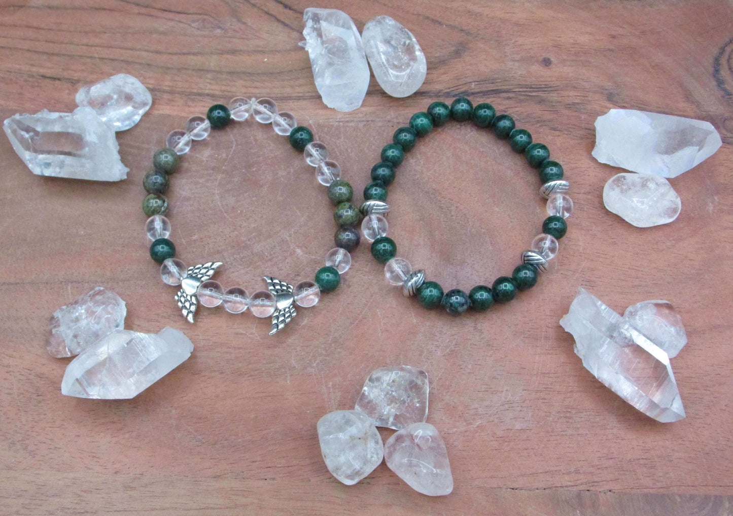 Balanced Optimism Bracelet Set- Bloodstone, Quartz & Aventurine