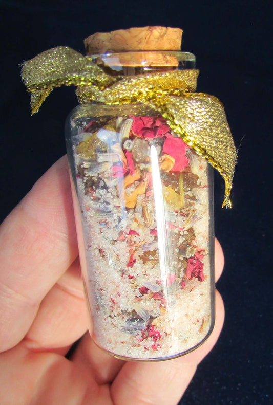 Sacred Himalayan Salt Blend with Lavender & Sage in Cork Bottle