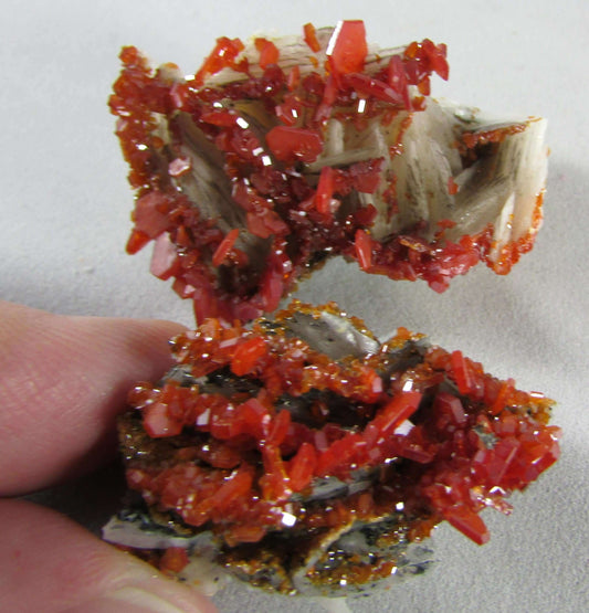 Vanadinite on Barite Matrix Set - Accomplishment & Astral Travel