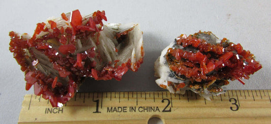 Vanadinite on Barite Matrix Set - Accomplishment & Astral Travel