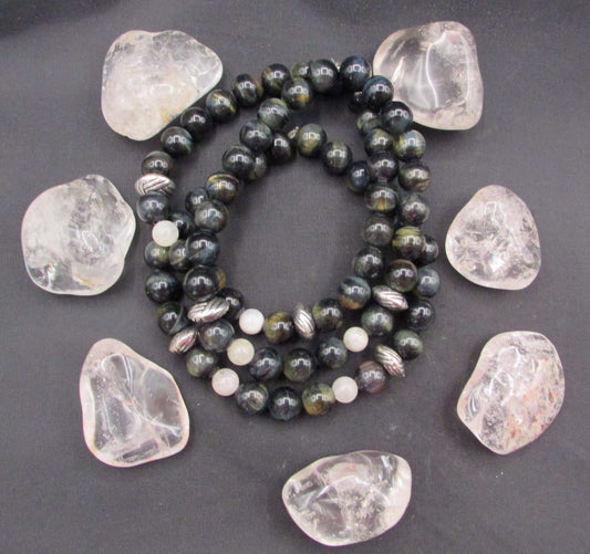 Divine Insight & Balance Bracelet – Blue Tiger’s Eye & Moonstone