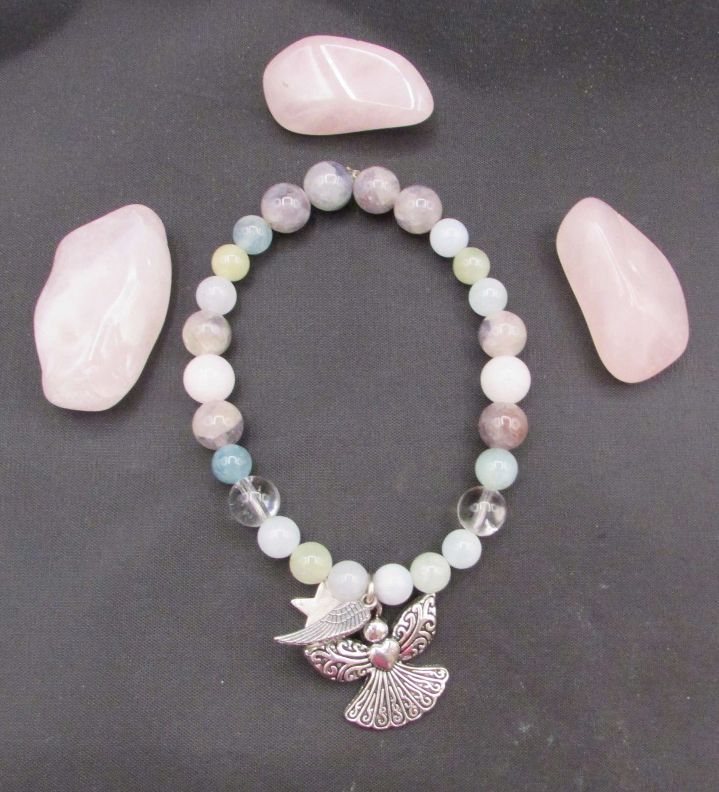 Divine Messenger Bracelet – Aquamarine, Iolite, Hemimorphite, Clear Quartz