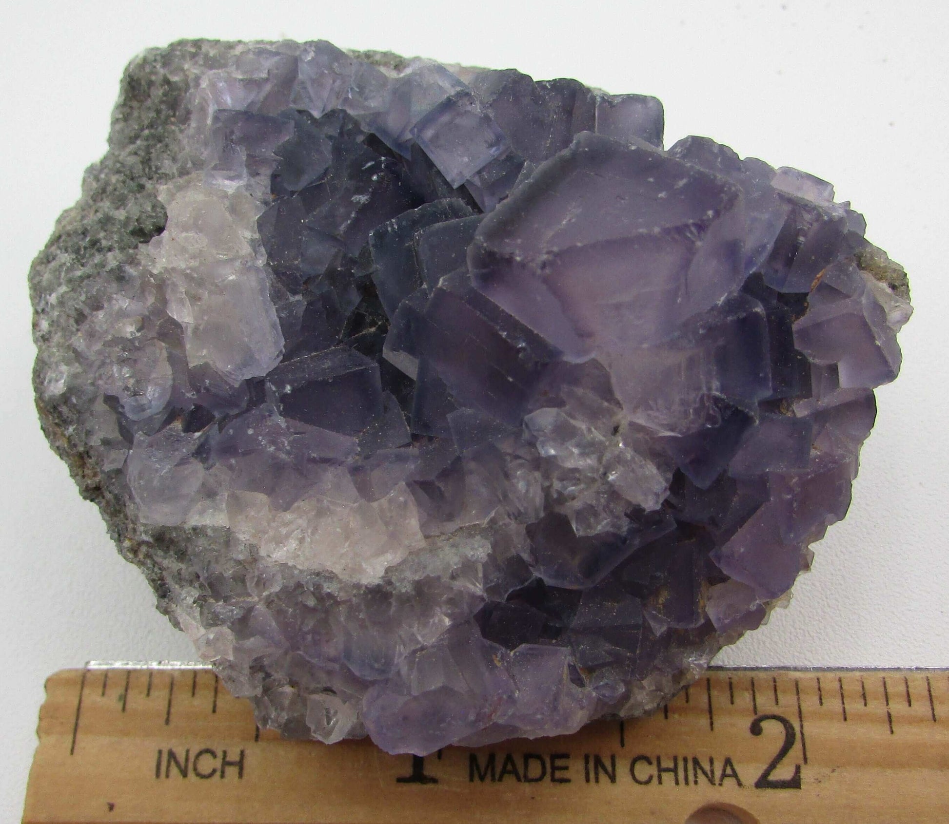 Natural Raw Cubic Purple Fluorite China Specimen