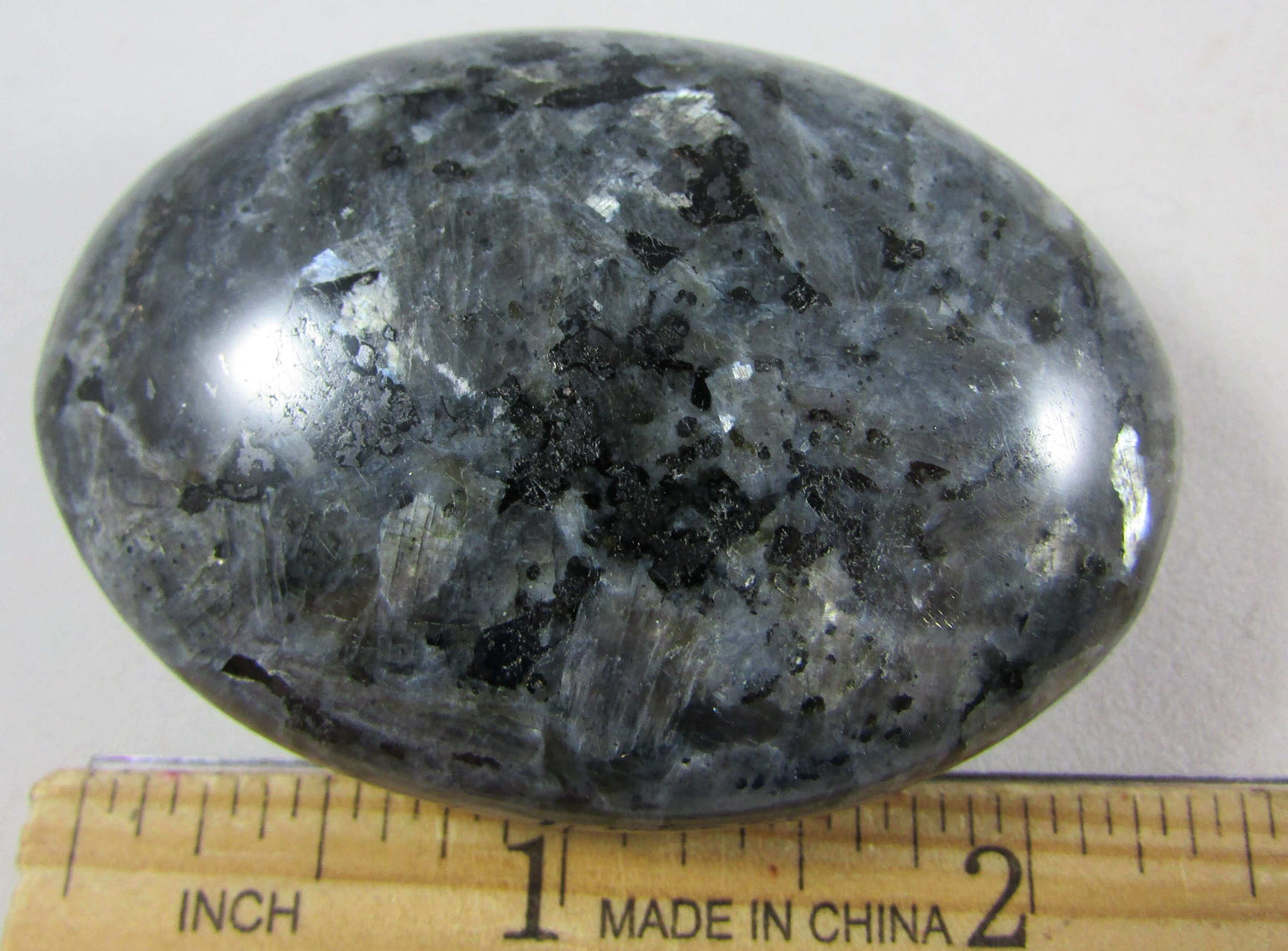 rare blue pearl polished crystal palmstone