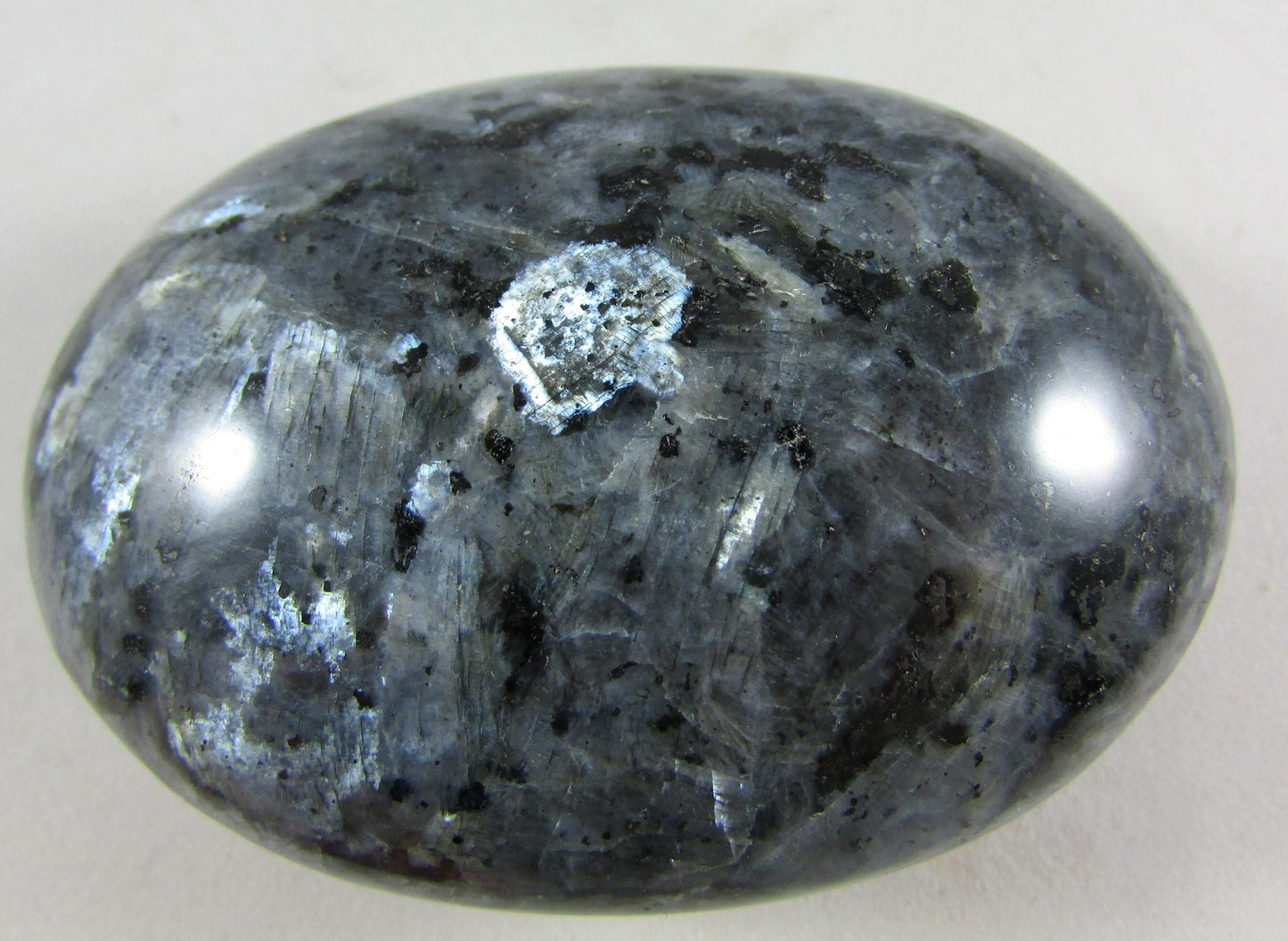rare blue pearl polished crystal palmstone