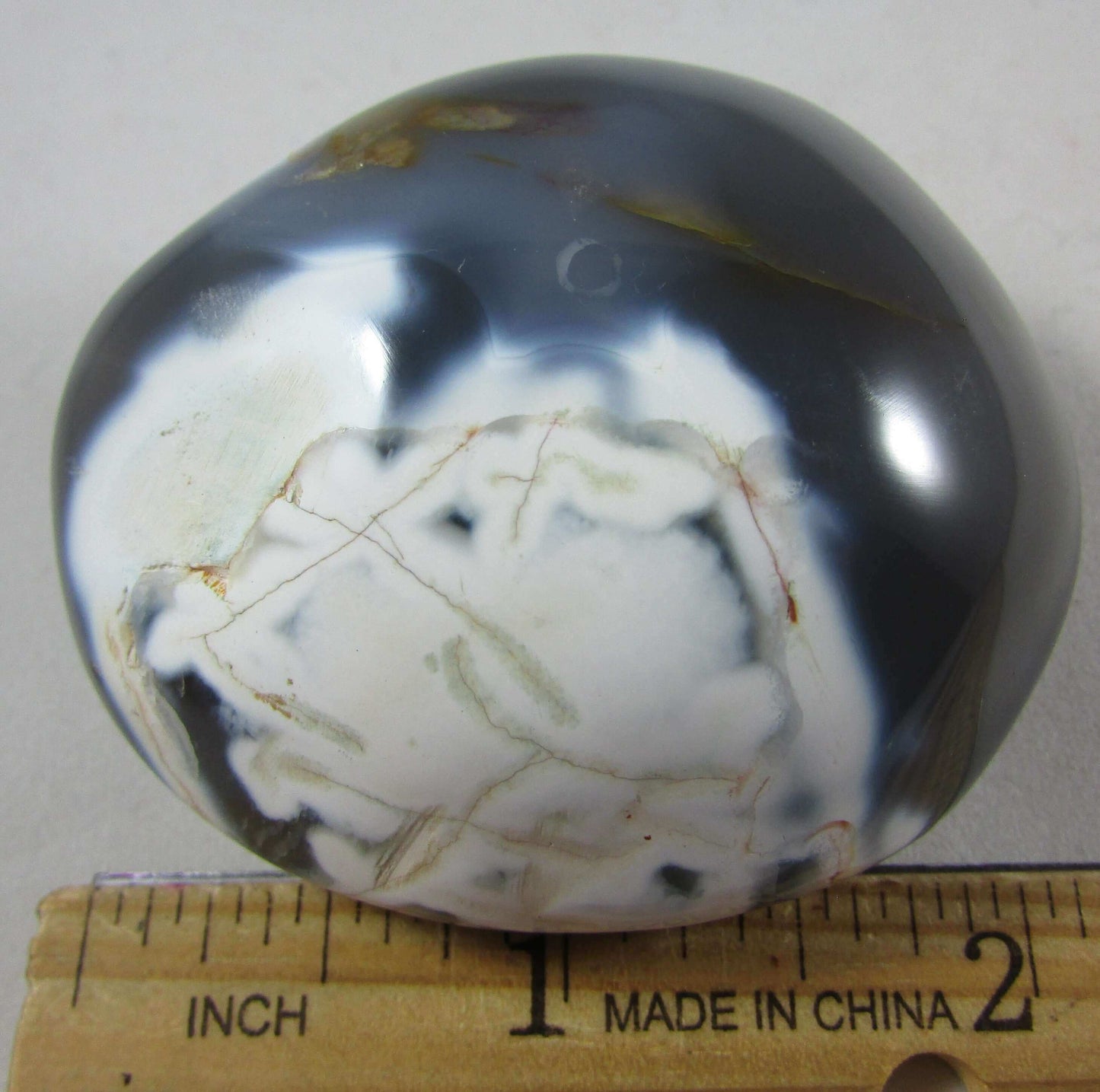 orca agate, polished crystal palmstone, madagascar crystals