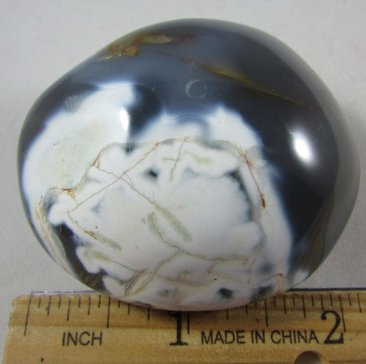 orca agate, polished crystal palmstone, madagascar crystals