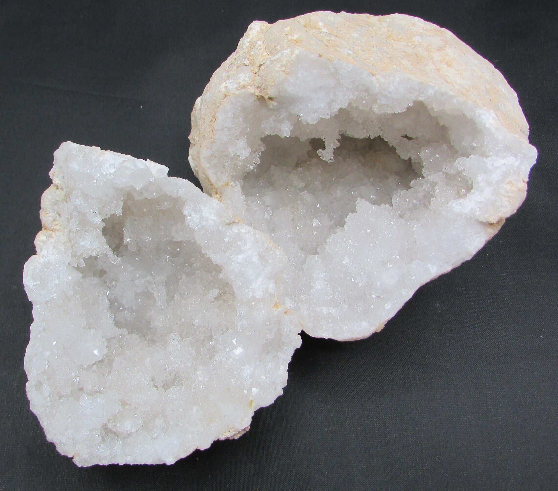 Moroccan Snow White Quartz Druzy Geode ethically sourced from morocco whole geode