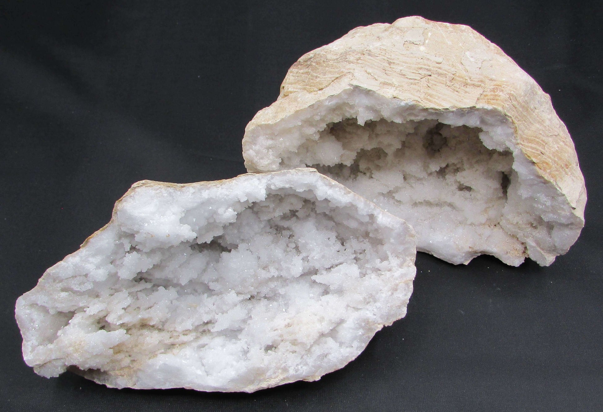 Moroccan Snow White Quartz Druzy Geode ethically sourced from morocco whole geode