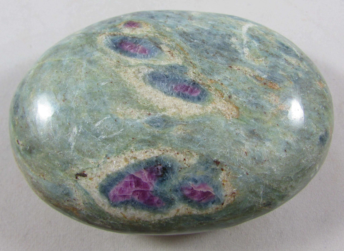 Ruby Zoisite Palmstone, Anyolite Stone polished worry stone