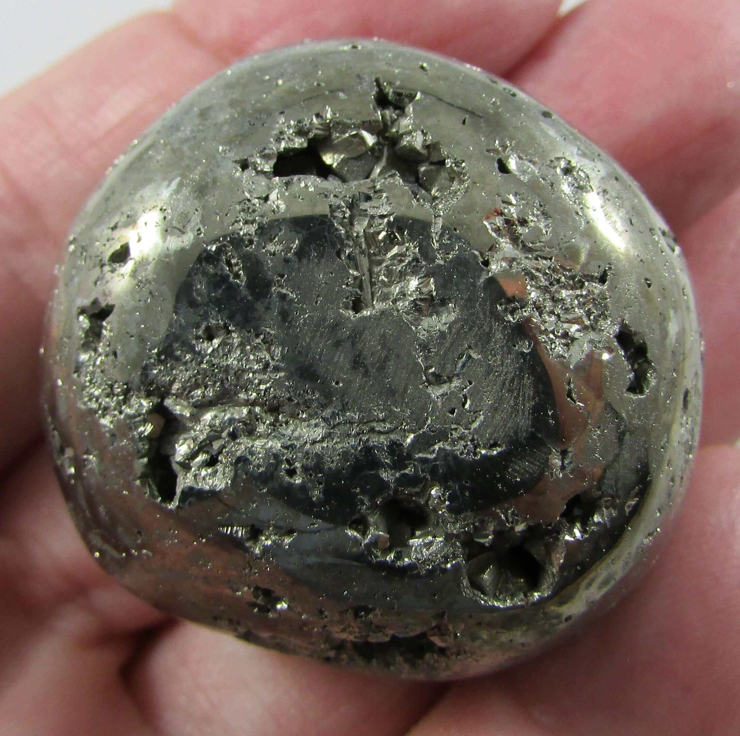 Natural Polished Pyrite Nugget Stone, Ethically Sourced from the US