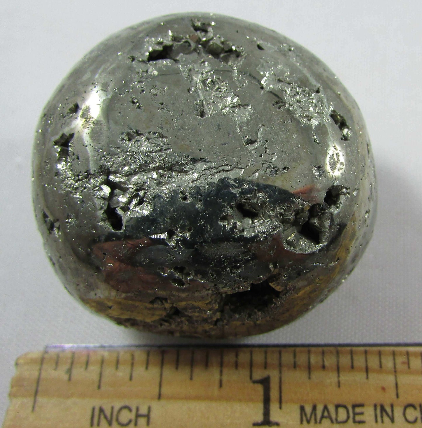 Natural Polished Pyrite Nugget Stone, Ethically Sourced from the US