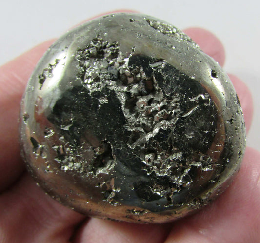 Natural Polished Pyrite Nugget Stone, Ethically Sourced from the US