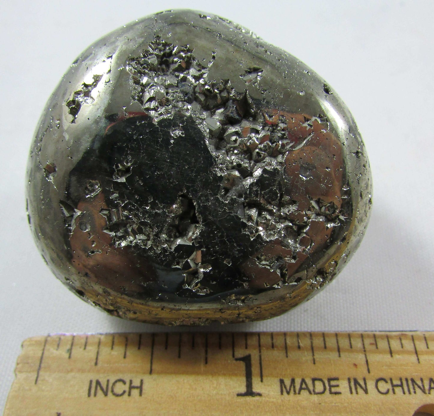 Natural Polished Pyrite Nugget Stone, Ethically Sourced from the US