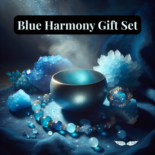 Blue Harmony Gift Set: Singing Bowl, Blue Calcite, Archangel Bracelet