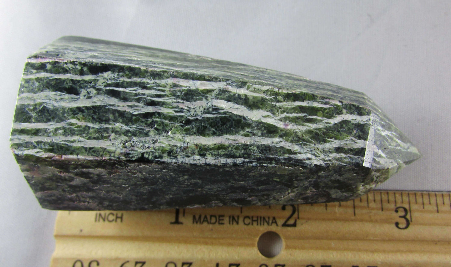 green zebra jasper polished obelisk, ethically sourced