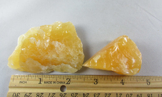 orange calcite, rough unpolished natural orange caclite