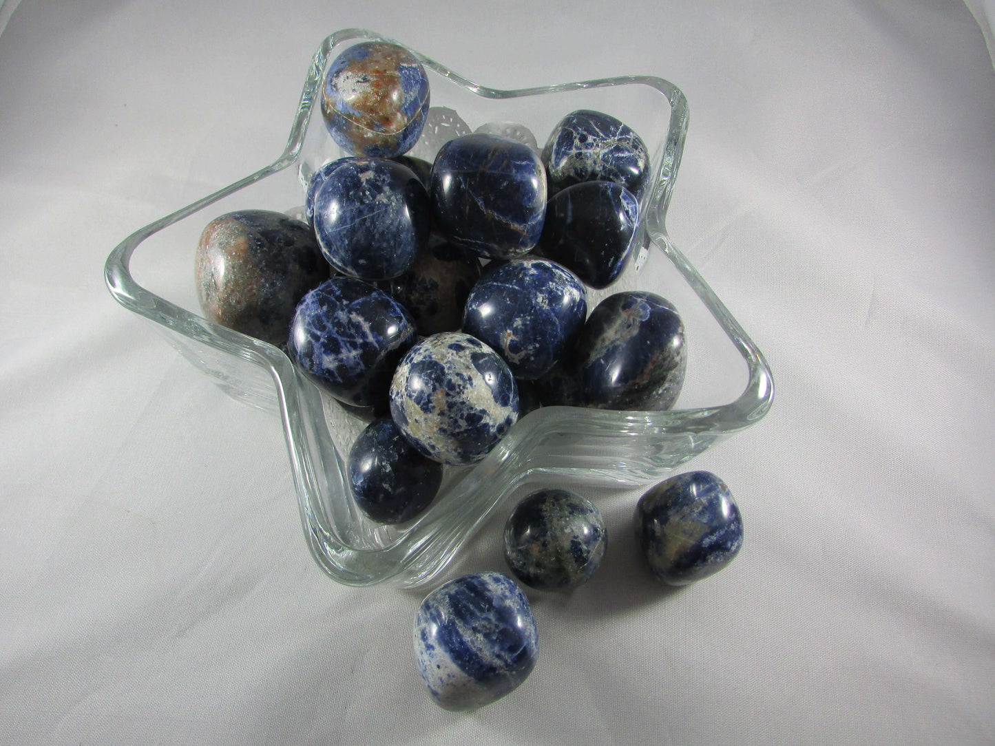 sodalite rough point, top polished point, brazil crystal