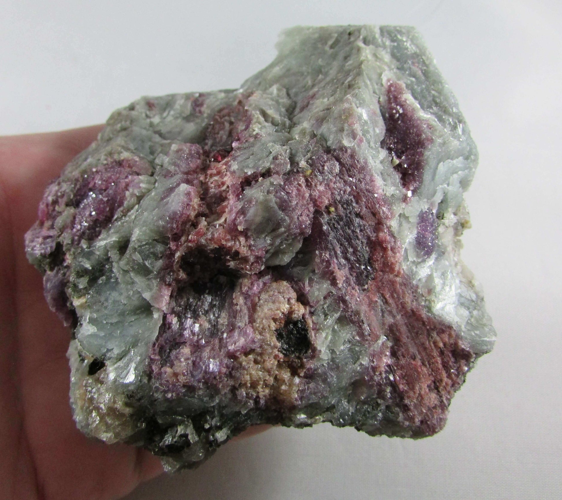 natural red black tourmaline unpolished brazil mineral