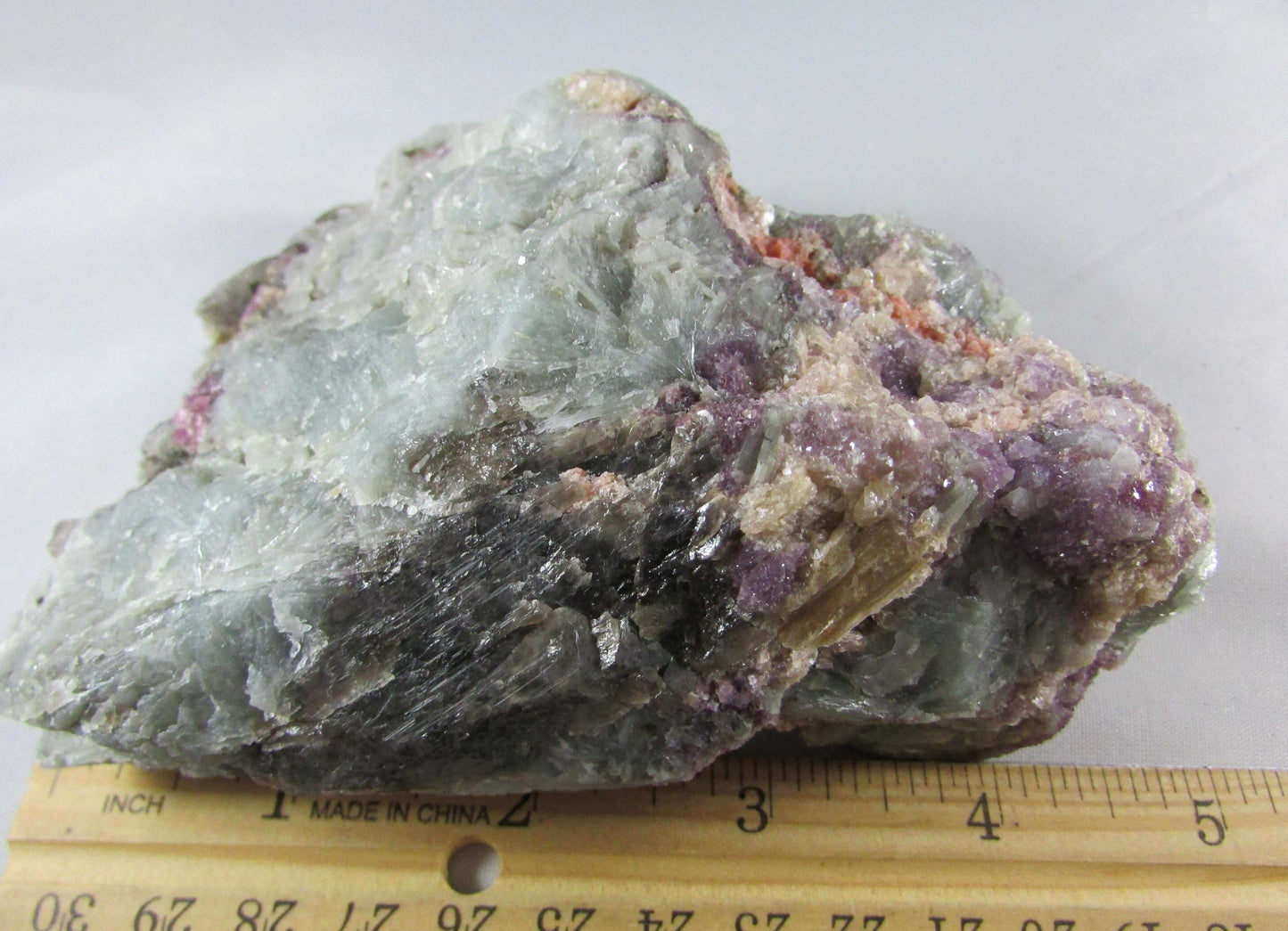 natural red black tourmaline unpolished brazil mineral