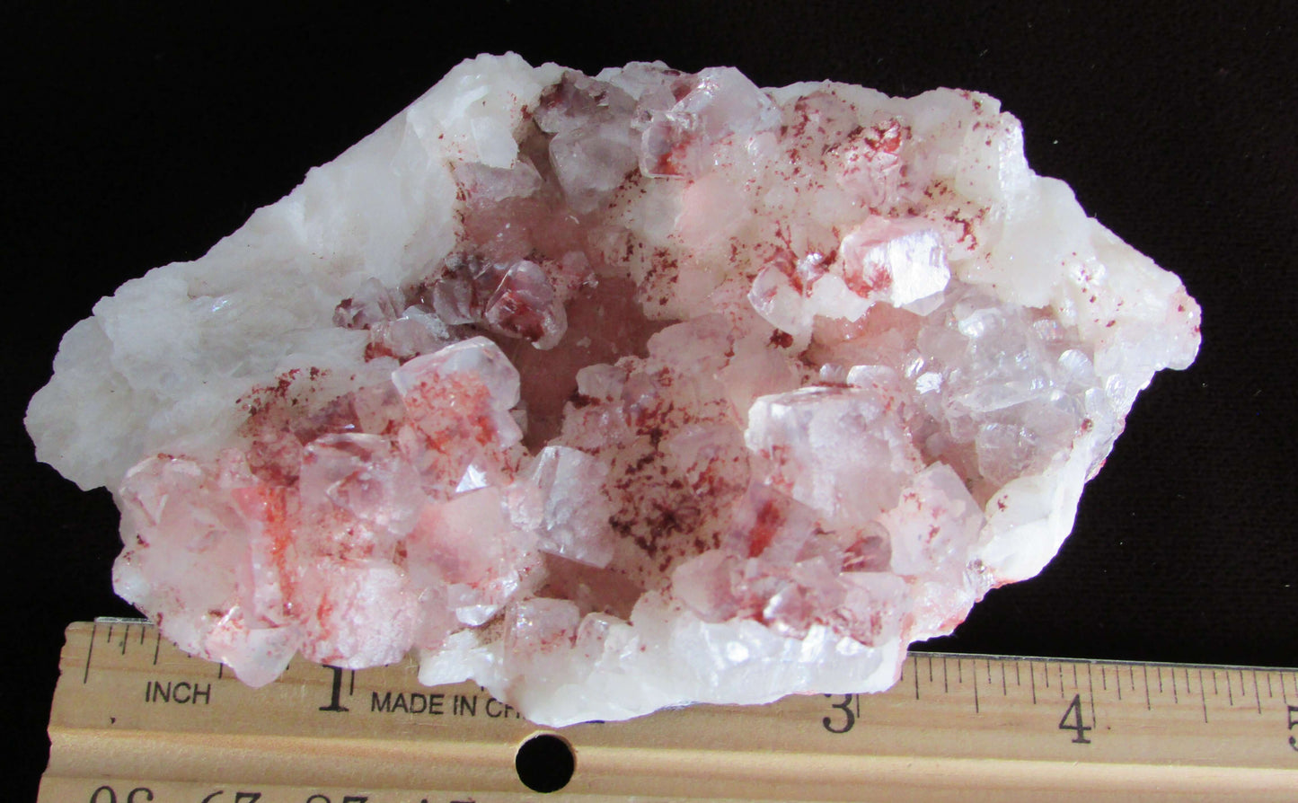 rare red Apophyllite crystal cluster India crystal