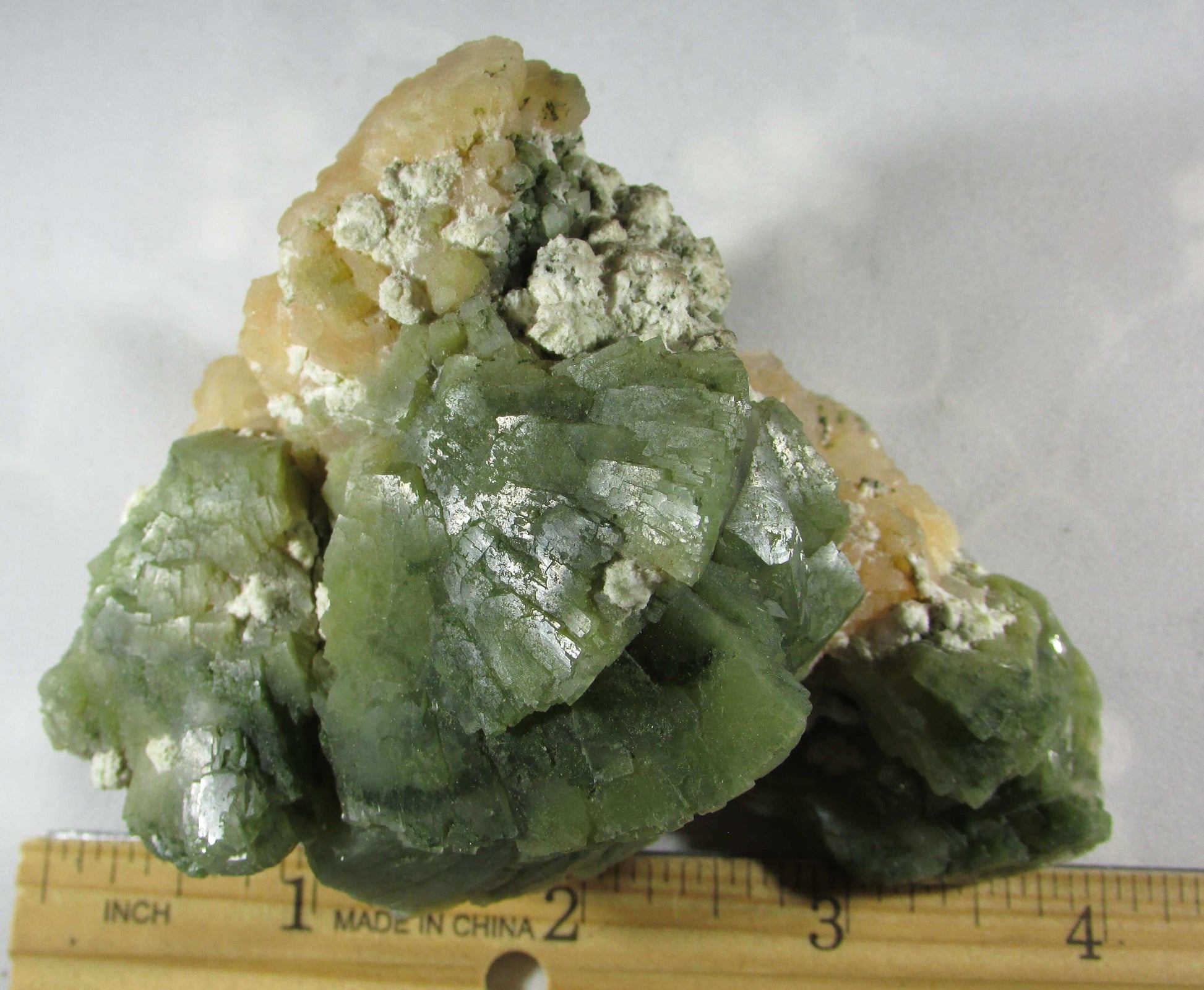 celadonite heulandite crystal mineral, rough celadonite