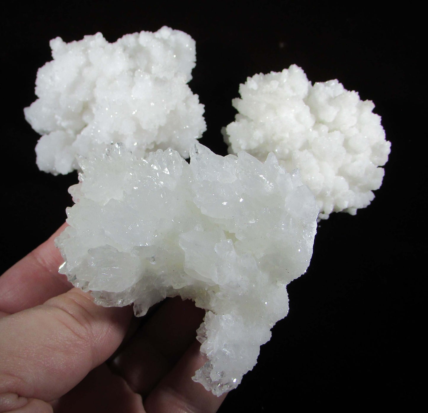 White Aragonite Crystal Cluster Mexico mineral crystal