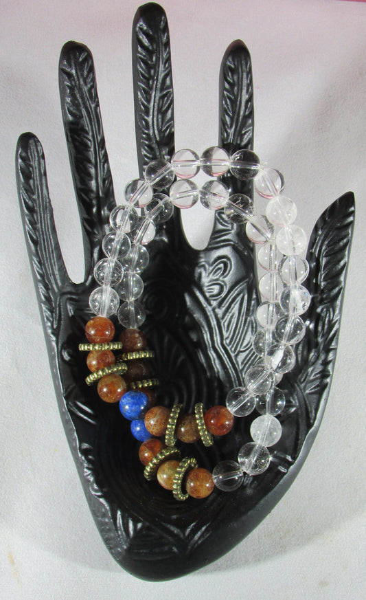 Good Fortune Bracelet - Garnet, Lapis, & Quartz