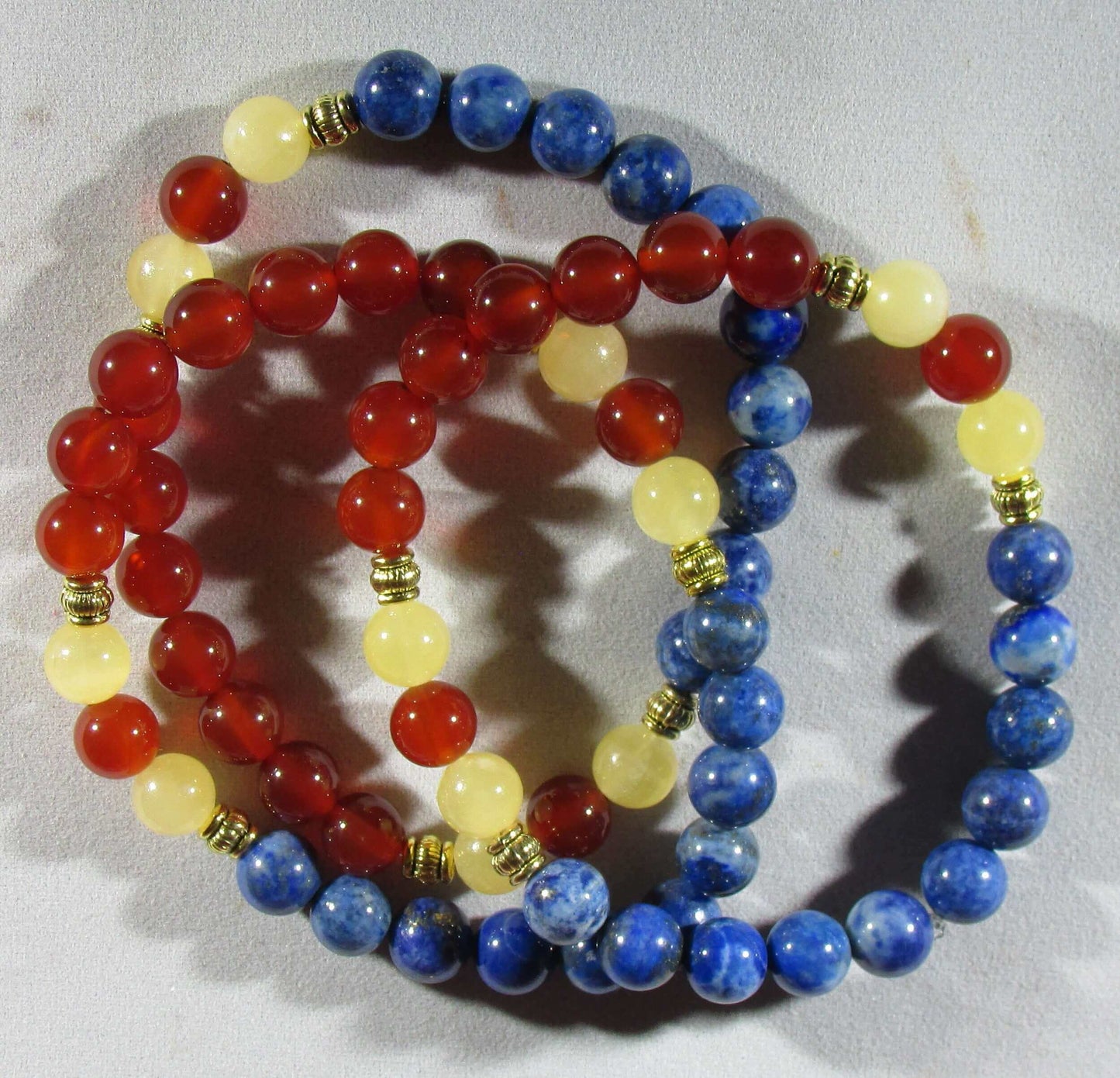 Creative Visualization Mala & Bracelet Set | Carnelian, Lapis & Yellow Calcite