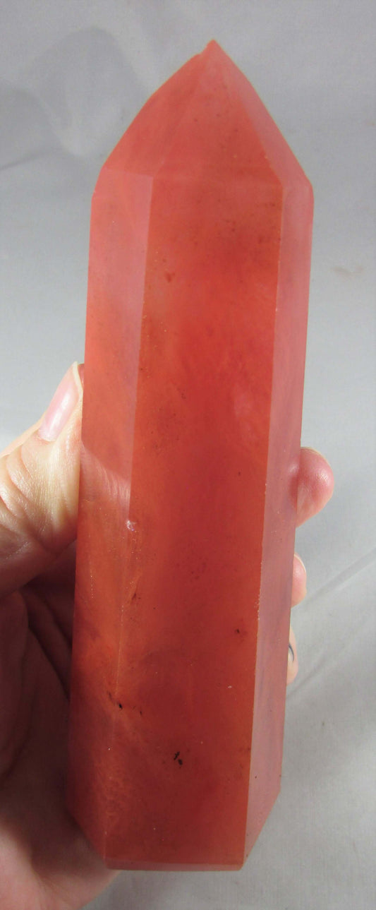 red obisidan polished crystal obelisk, natural crystals