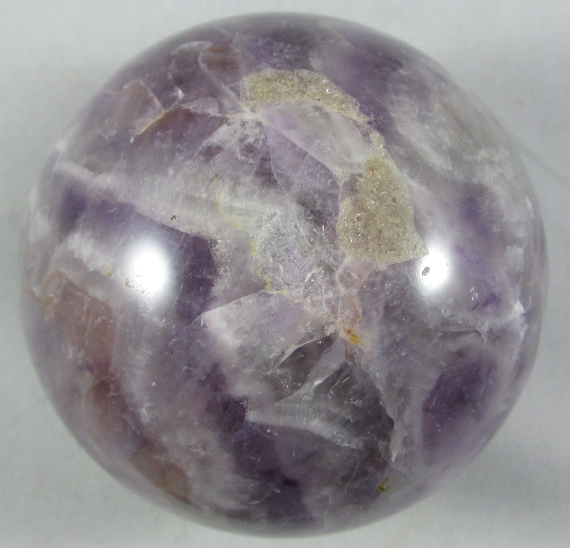chevron amethyst crystal sphere, genuine amethyst quartz