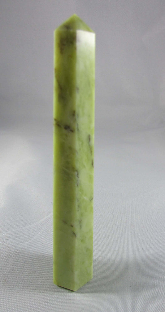 serpentine crystal obelisk, serpentine wand, crystal pillar