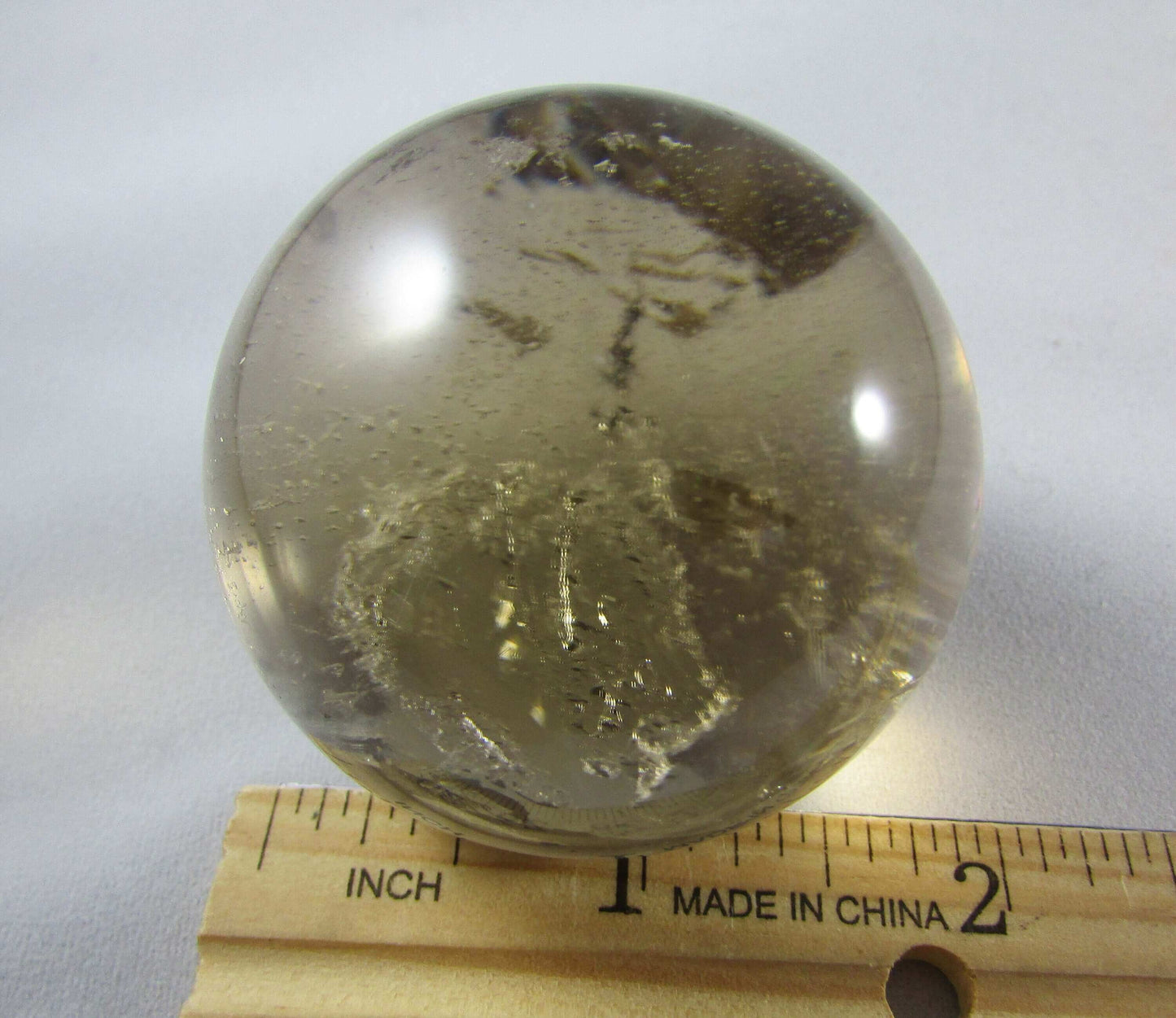 Natural polished Smoky Quartz crystal sphere brazil