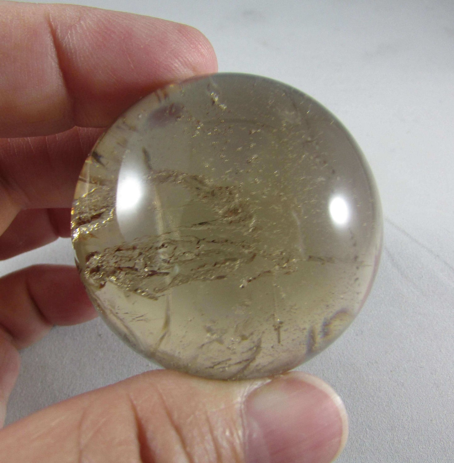 Natural polished Smoky Quartz crystal sphere brazil