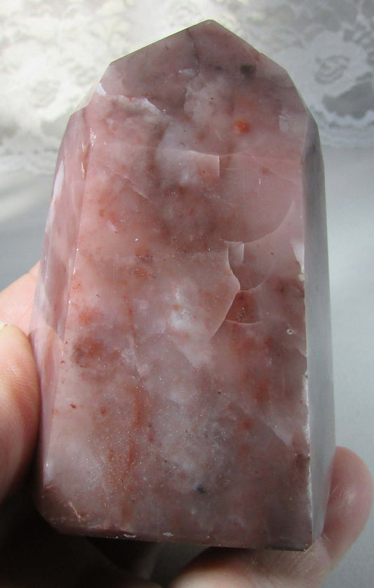 Pink Guava Quartz Obelisk Natural Crystal obelisk brazil crystal