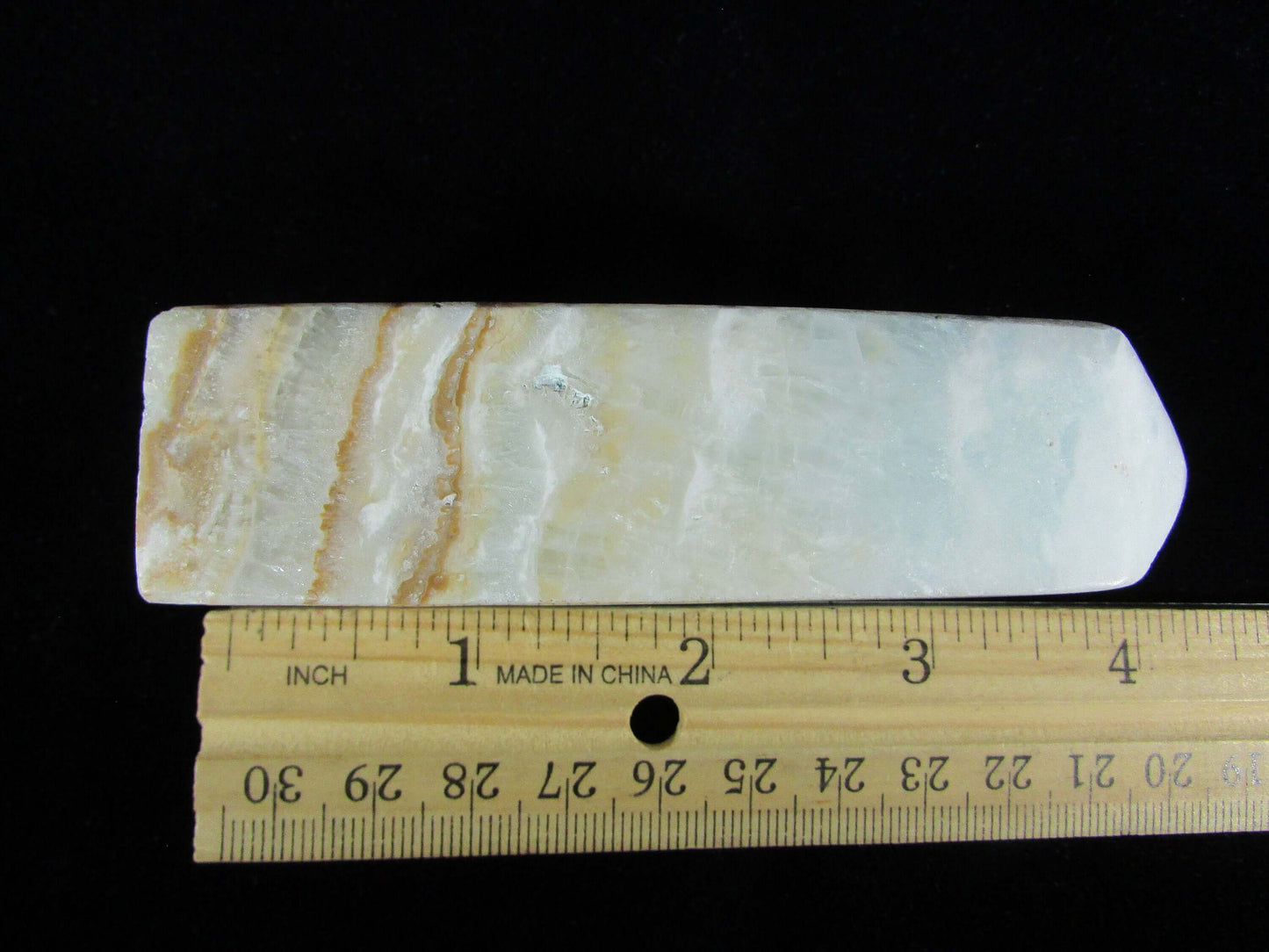 blue caribbean calcite crystal obelisk, ethically sourced