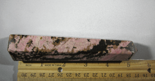 rhodonite crystal pillar, rhodonite obelisk, brazil crystals