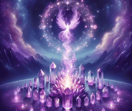 angels and crystals, violet flame,