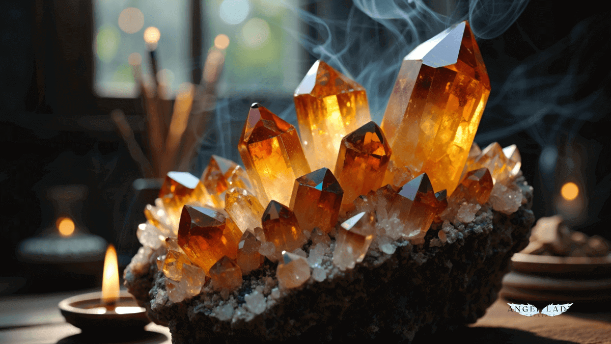 large citrine crystal cluster