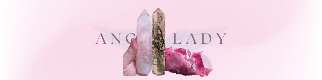 top pink crystals, rose quartz, morganite, rhodonite