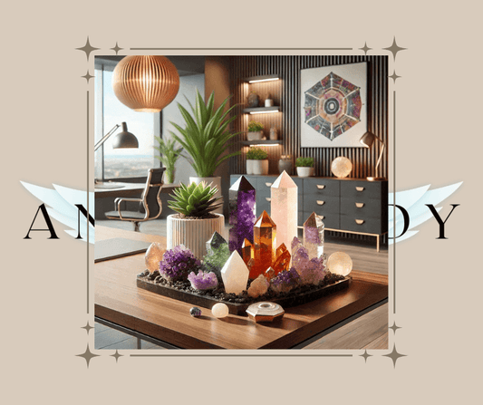 crystals on a desk in an office for business and entrepreneurs