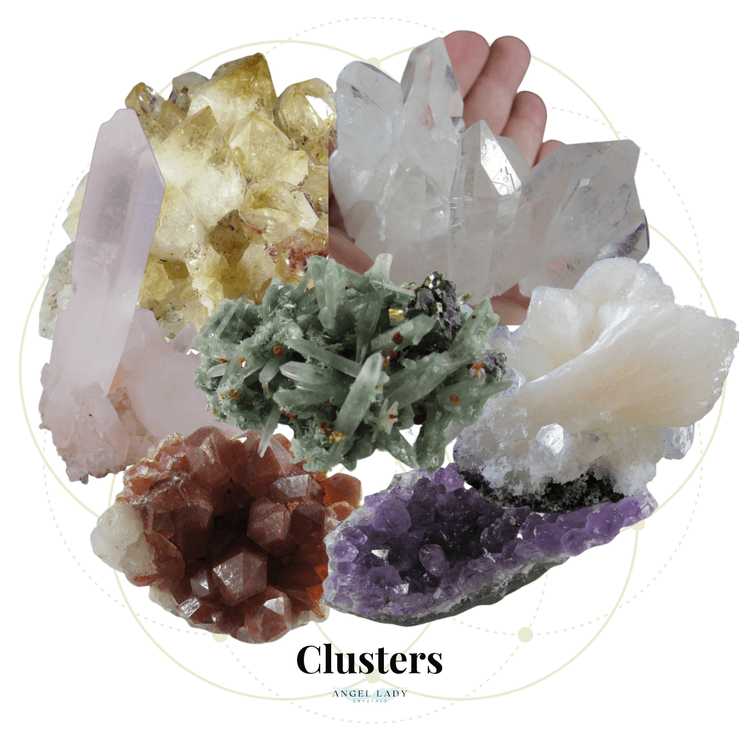 Natural crystal clusters ehtically sourced