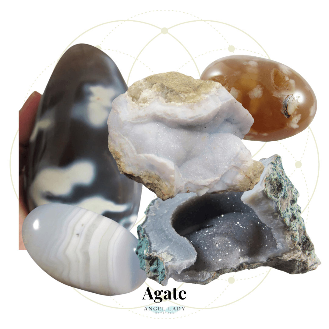 Agate - Orca Agate, Banded Agate, Flower Agate, Blue Lace Agate, Agate Quartz Druzy