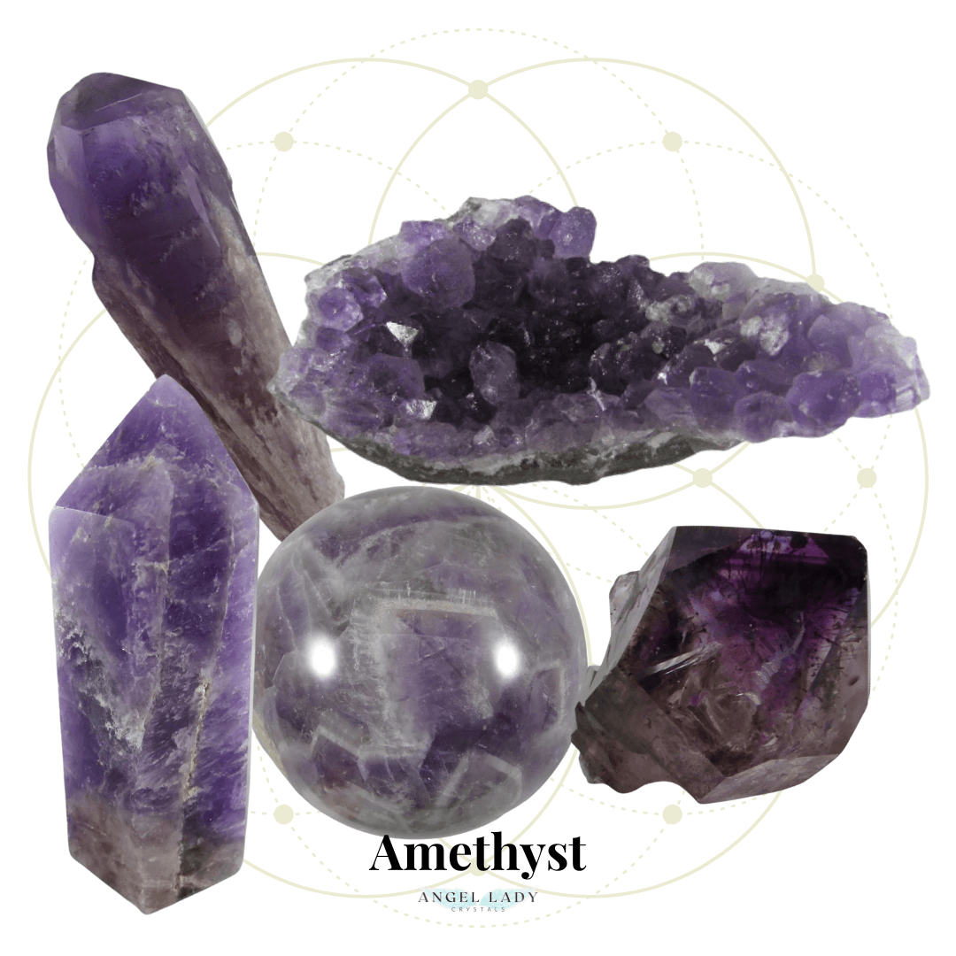 Amethyst crystals, obelisk, sphere, cluster, bahia amethyst point, shangaan amethyst