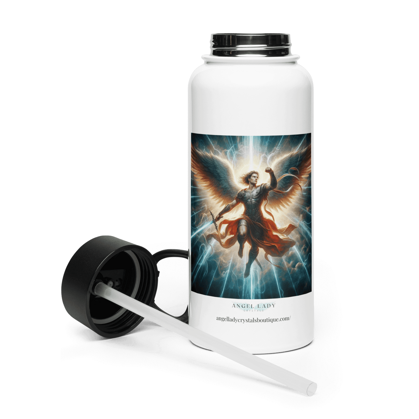 Archangel Michael Protection Water Bottle | 32 oz Insulated Steel