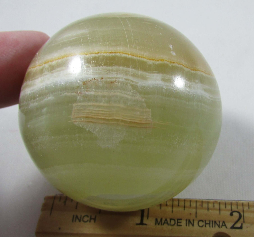Green Banded Onyx Sphere – Inner Enlightenment, Heart Calm & Energetic Balance