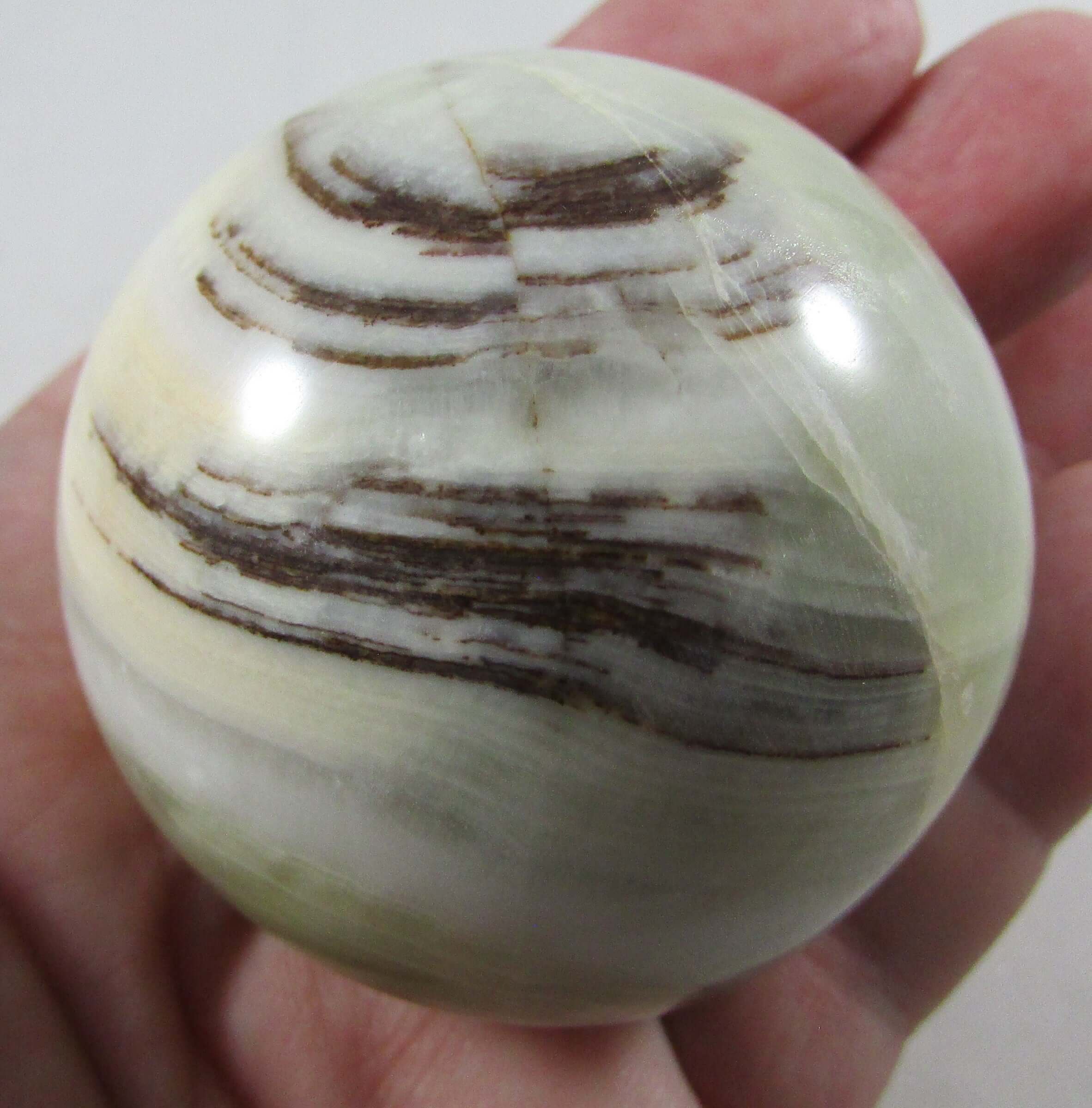 Green Banded Onyx Sphere – Inner Enlightenment, Heart Calm & Energetic Balance