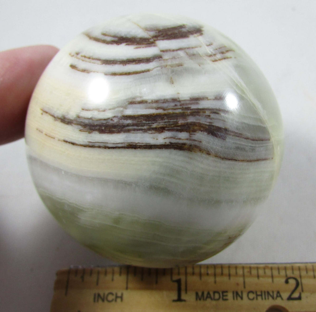 Green Banded Onyx Sphere – Inner Enlightenment, Heart Calm & Energetic Balance
